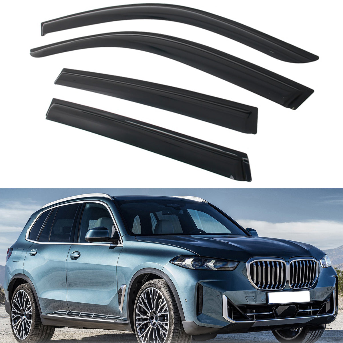 2019-2025 BMW G05 X5 4PCS Tape on Window Visors Vent Rain Sun Guards