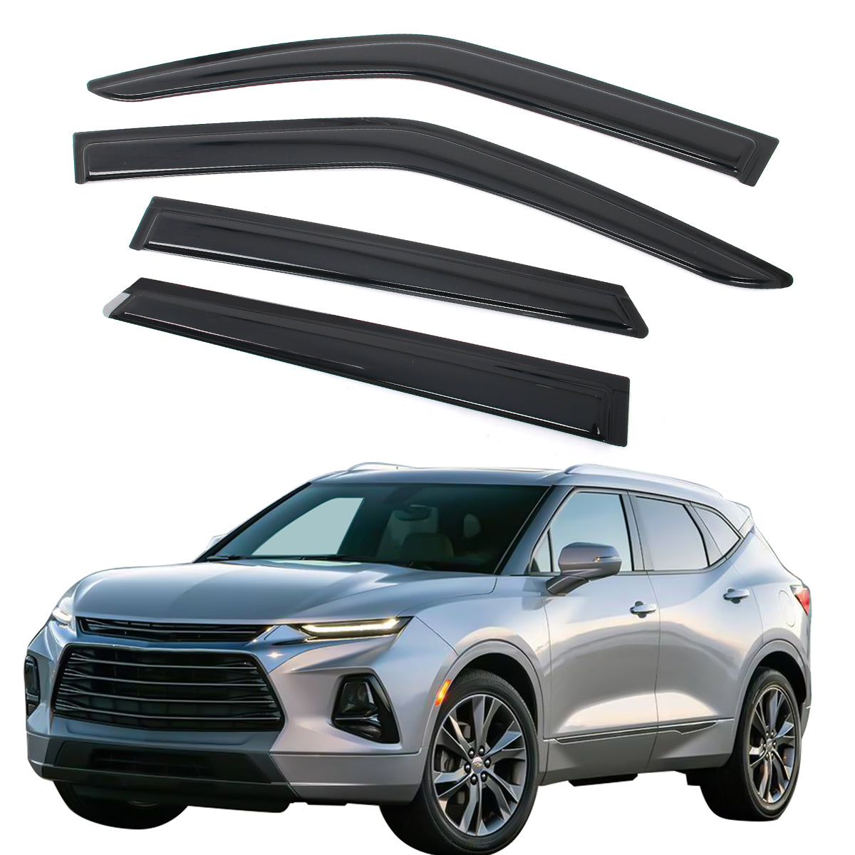 Smoke Window Visors for Chevrolet Blazer 2019-2026 4PC Rain Guards Acrylic