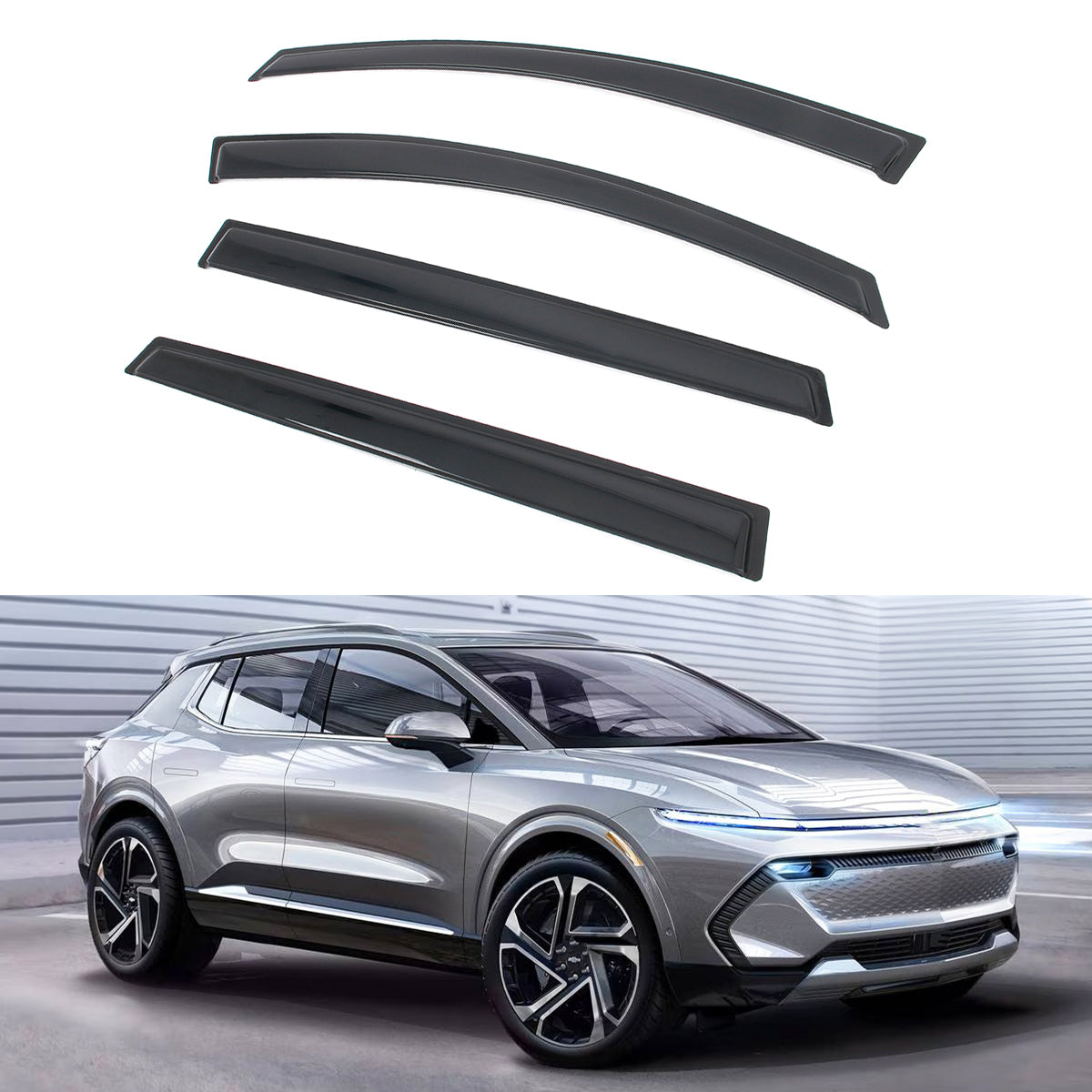 Window Visors Vent Rain Guard for Chevy Equinox EV 2024-2026 Smoke Acrylic