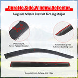 2024-2026 Chevrolet Traverse (Will Not Fit Traverse Limited) Tape-on Window Visors Sun Shades Vent Rain Guards Deflectors Acrylic Smoke/Tinted 4PCS
