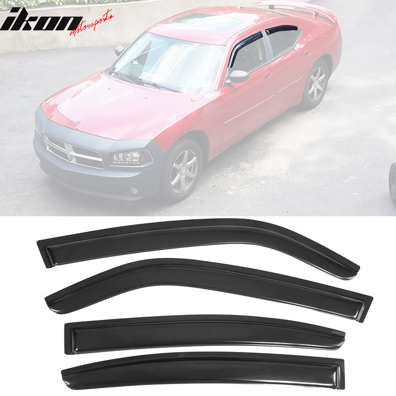 2006–2010 Dodge Charger (RWD) 3D Molded Floor Mat Carpet TPE + Window Visors