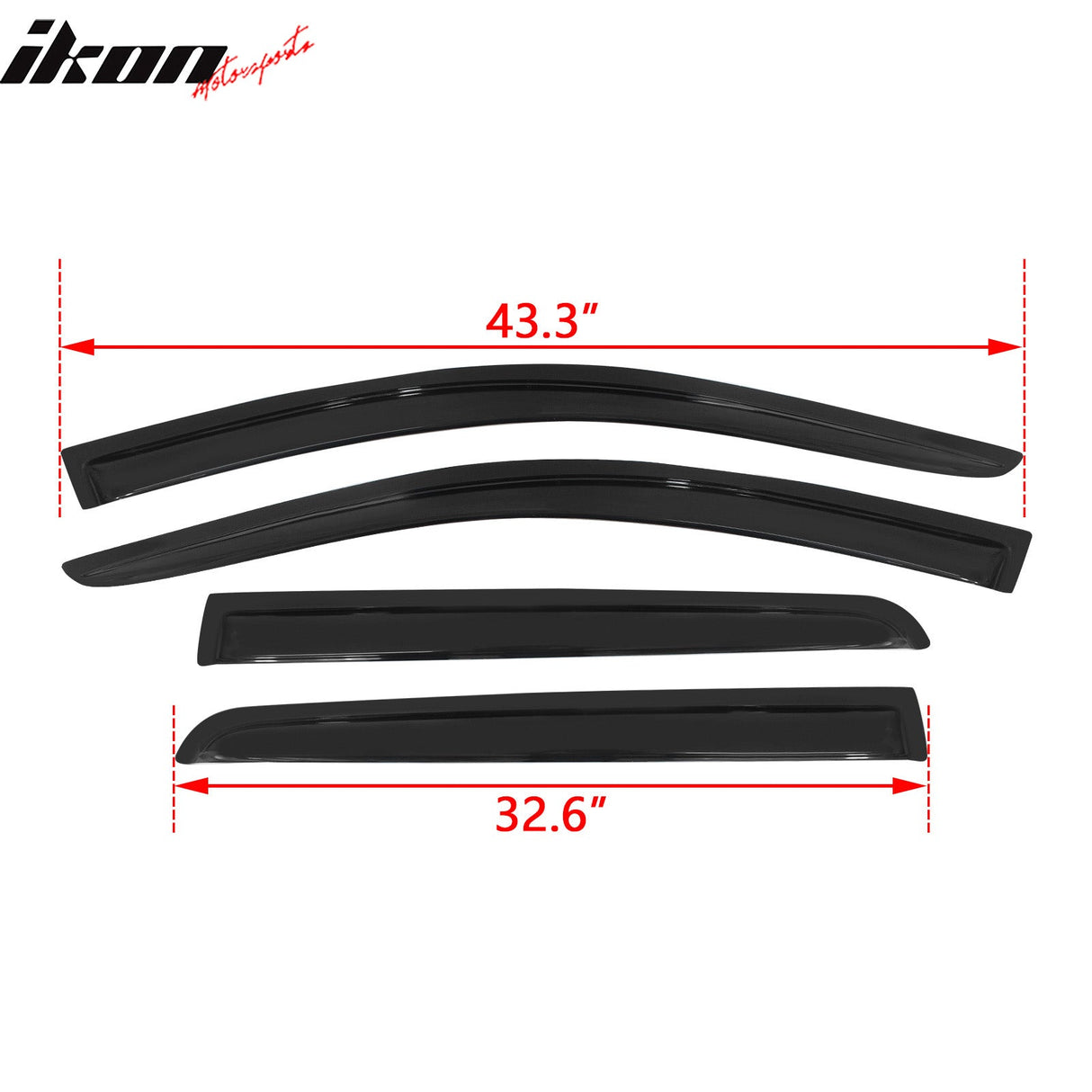 2009-2020 Dodge Journey Slim Style Smoke Tinted Window Visors Acrylic