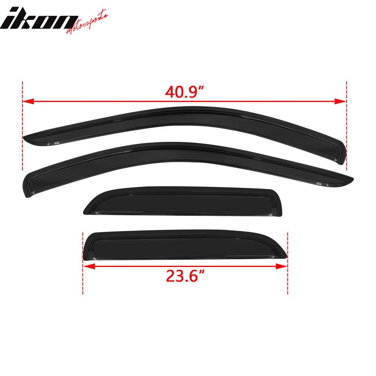 2002-2009 Dodge Ram Visor Windows Acrylic Slim Style Smoke Tinted 4PC