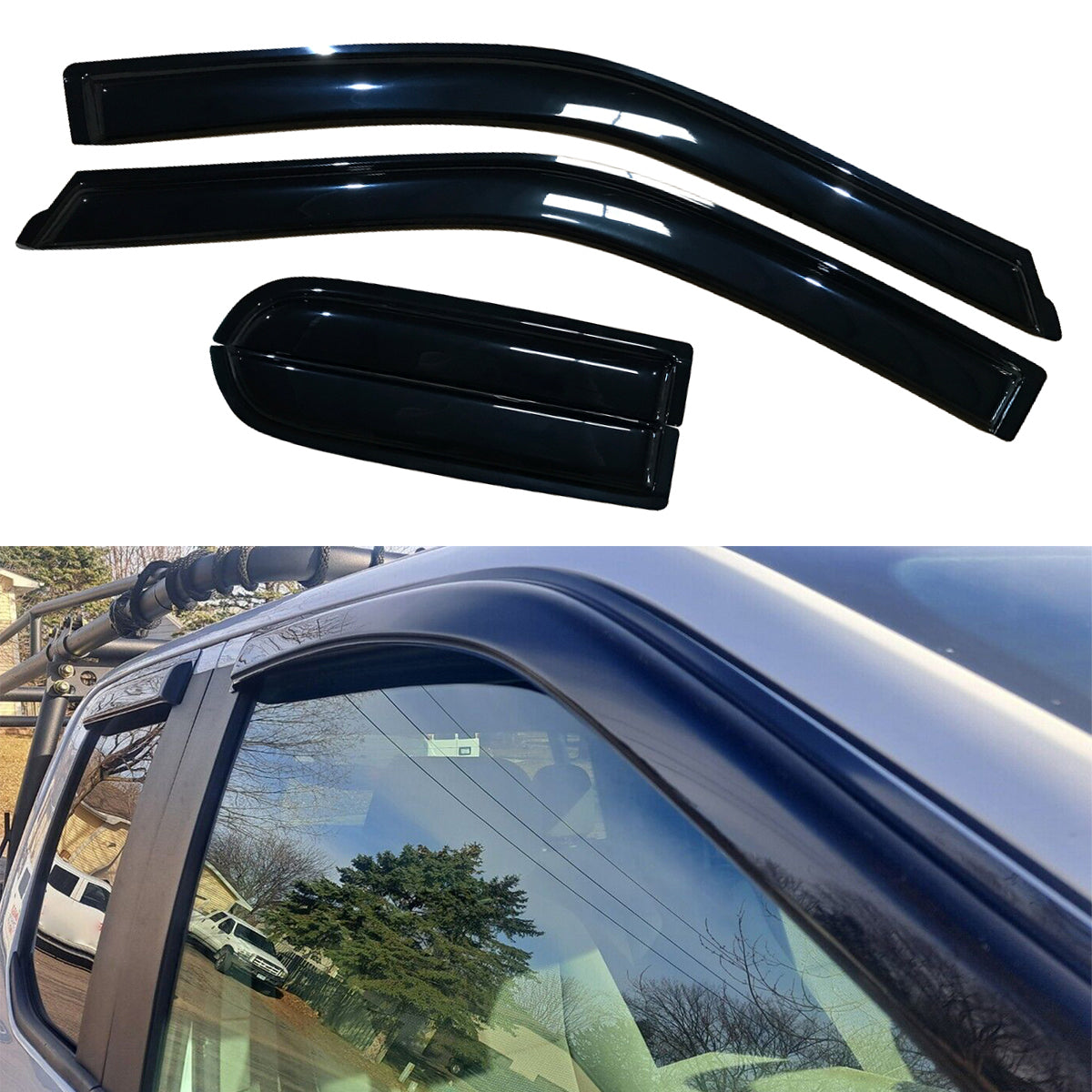 2015-2025 Ford F-Series Extended Cab Slim Style Window Visor Acrylic