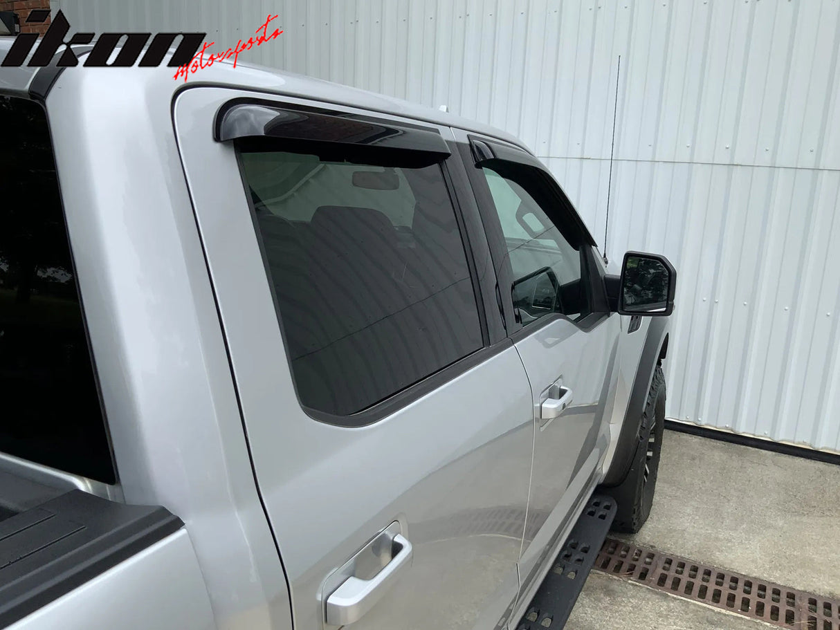 2015-2024 Ford F-Series Crew Cab Slim Style Window Visors Acrylic