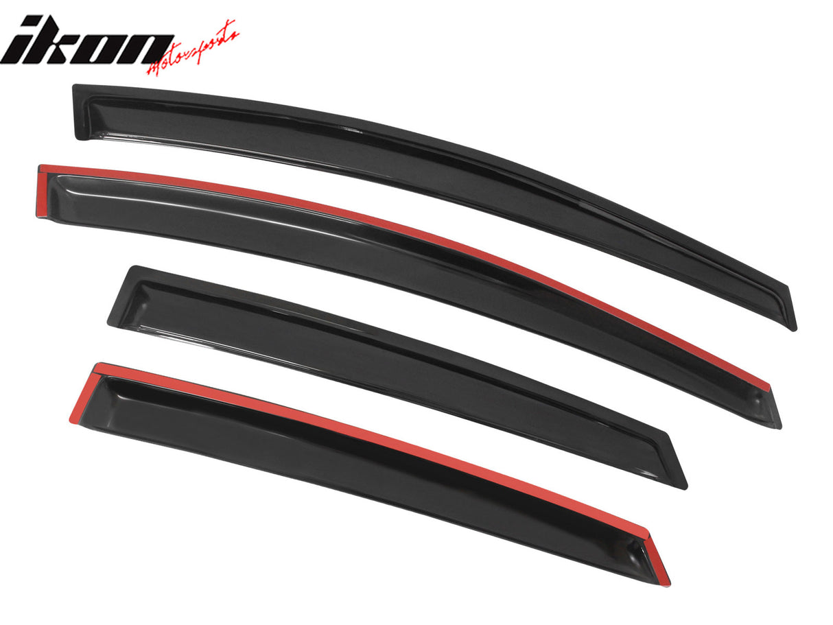 2012-2018 Ford Focus Tape on Window Visor Rain Guard Acrylic 4PC