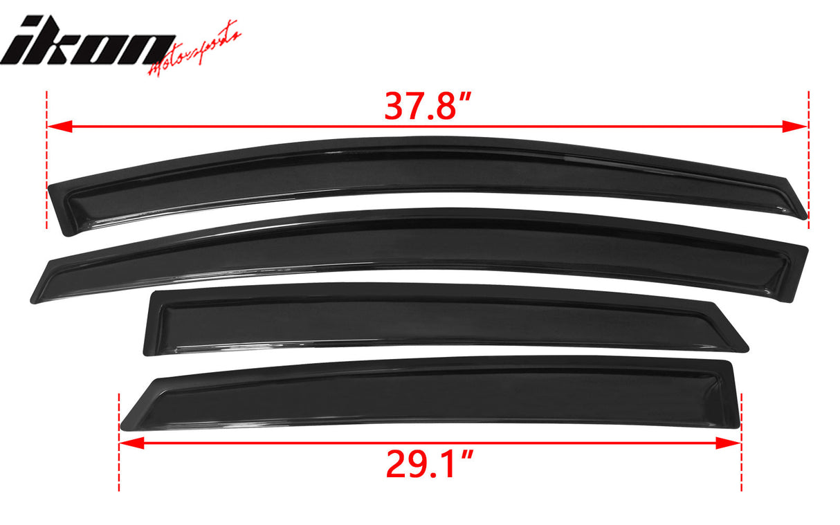 2012-2018 Ford Focus Tape on Window Visor Rain Guard Acrylic 4PC