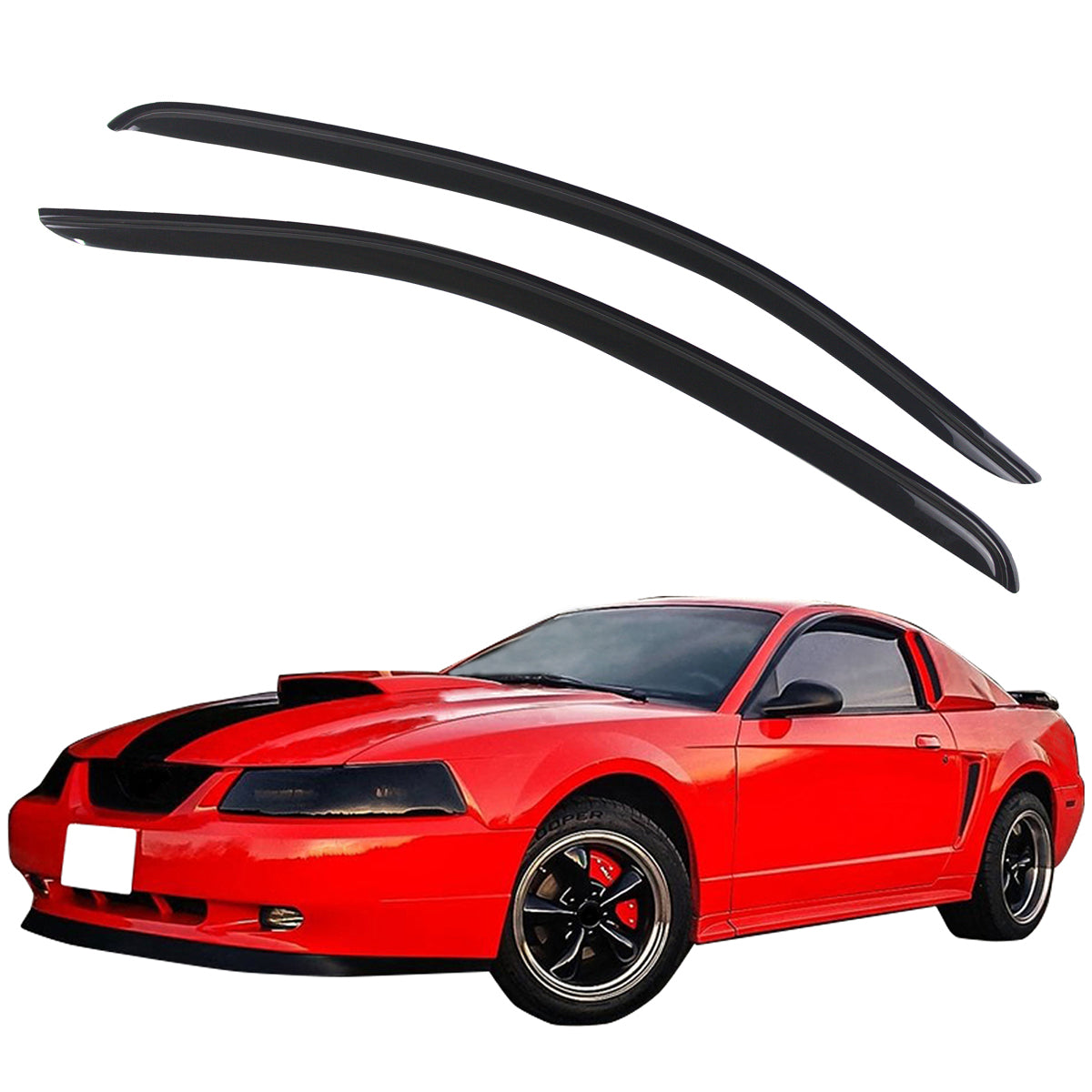 Window Visors for Ford Mustang 1994-2004 2Pc Set Acrylic