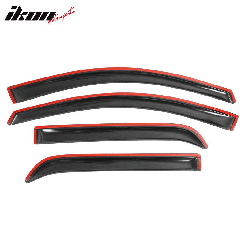 2007-2016 GMC Acadia Slim Style Smoke Tinted Visor Windows Acrylic 4PC
