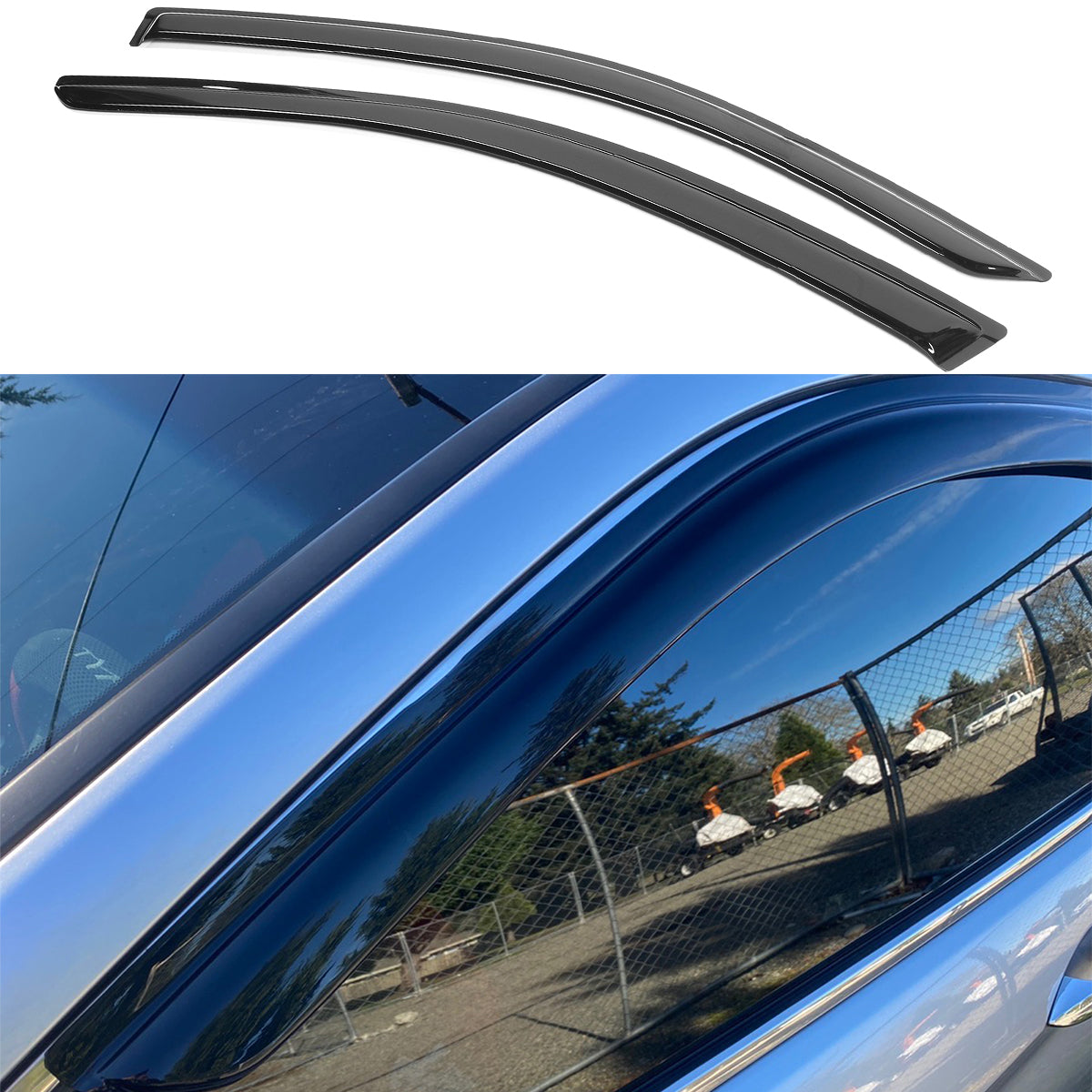 Window Visor for Honda Accord Coupe 2013-2017 Slim Style Smoke Acrylic