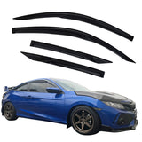 2016-2020 Honda Civic Coupe Mugen Style Window Visors Rain Wind Guards