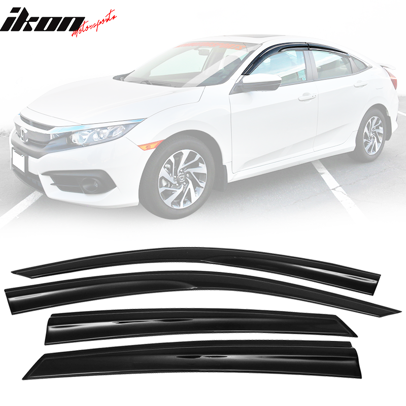 2016-2021 Honda Civic 4Dr Sedan 10th Generation Tape On Window Visor