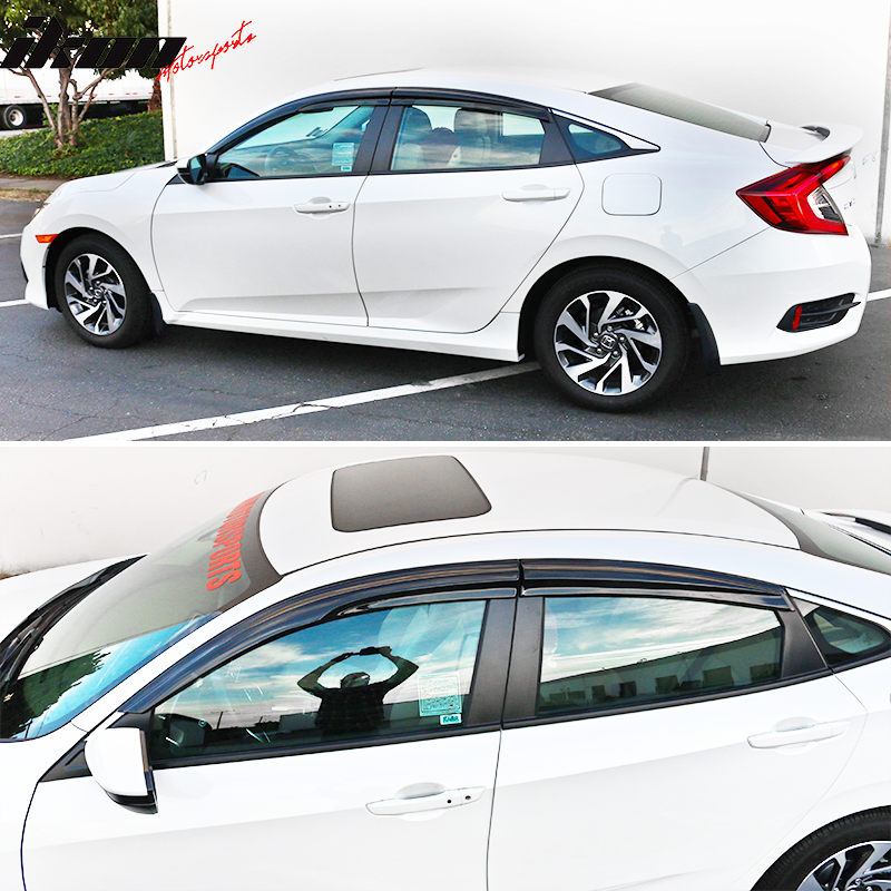 2016-2021 Honda Civic 4Dr Sedan 10th Generation Tape On Window Visor