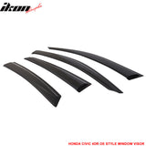 Fits 16-21 Civic X 10th Gen Sedan Roof Spoiler OE Window Visor ABS