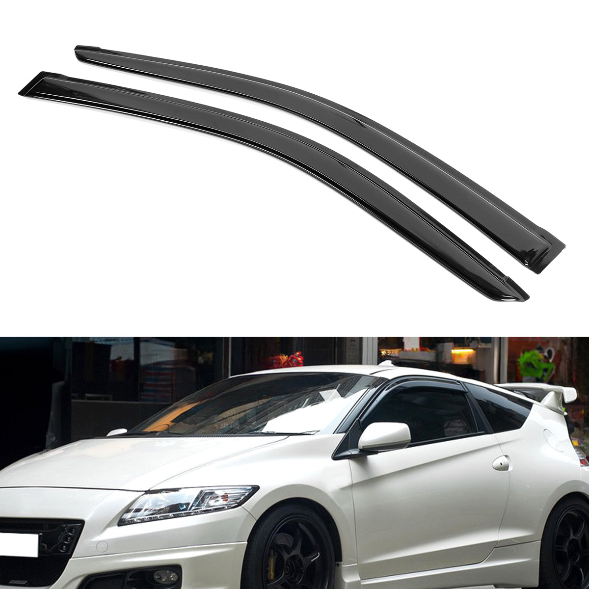 2011-2016 Honda CR-Z Acrylic 4PC Window Visors Tape On Rain Guard