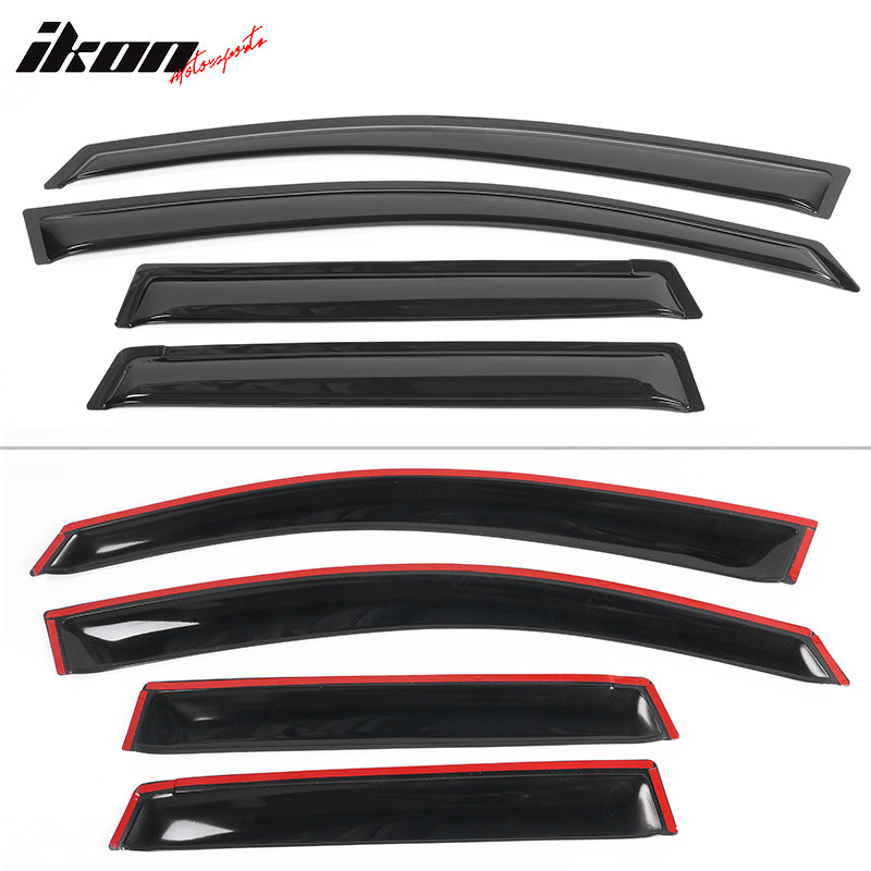 2007-2008 Honda Fit Window Visor Slim Style Smoke Tinted Acrylic