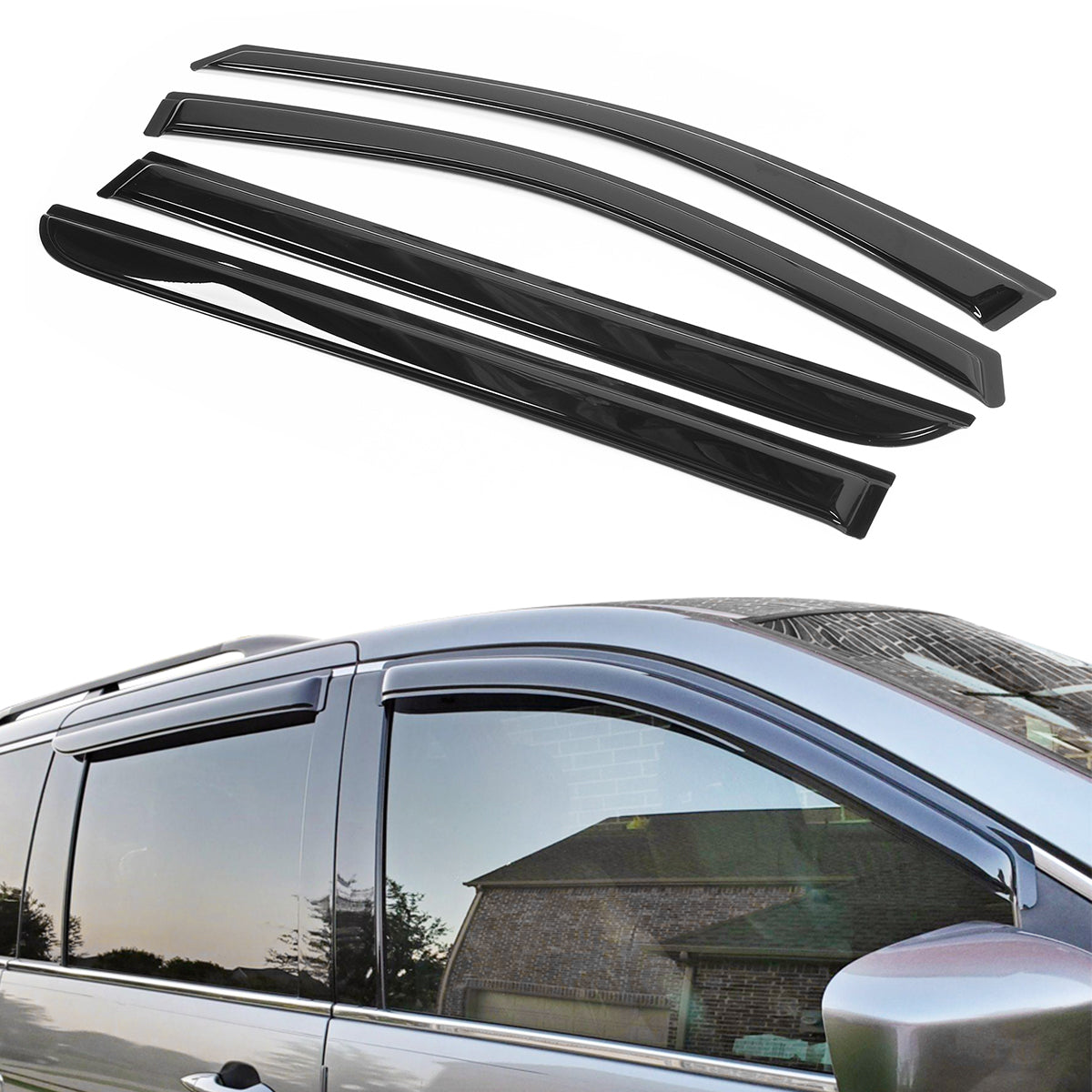 2008-2010 Honda Odyssey Slim Style Smoke Visor Windows Guards Acrylic