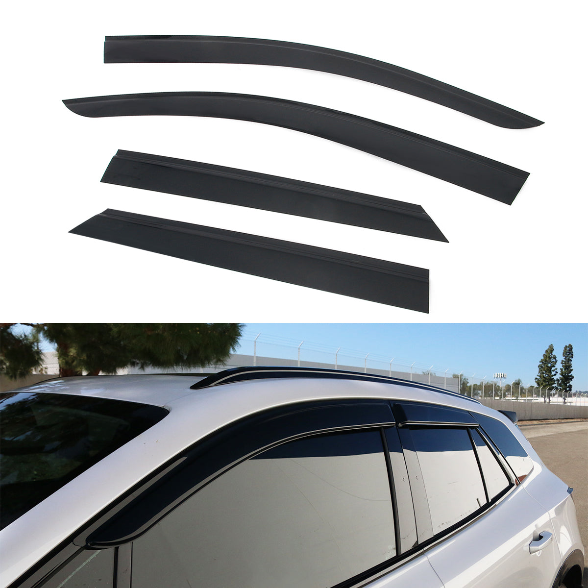 Window Visor for Honda Prologue 2024-2026 V2 Style Smoke Acrylic 4PCS