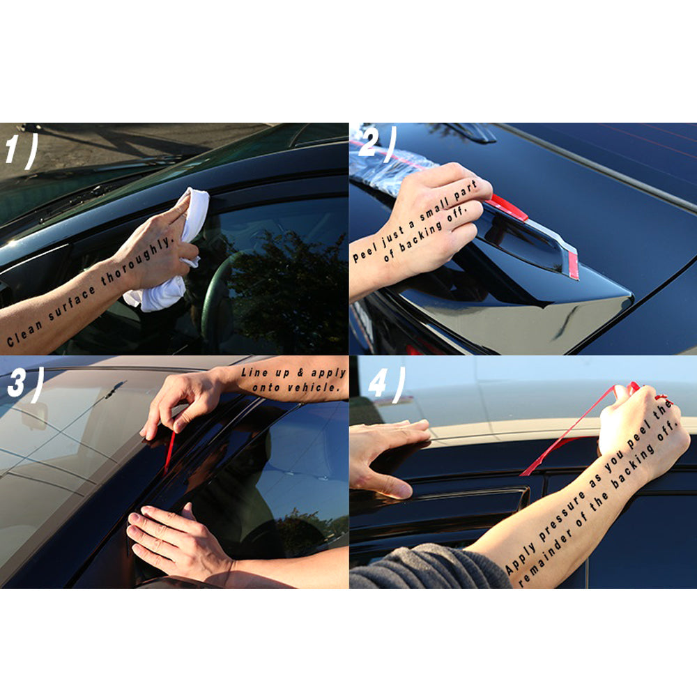 2012-2015 Honda Civic 4 Door Sedan Tape on Window Visors Shade Acrylic