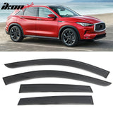2019-2025 INFINITI QX50 Tape-on Window Visors Sun Shades Vent Rain Guards Deflectors Acrylic Smoke/Tinted 4PCS