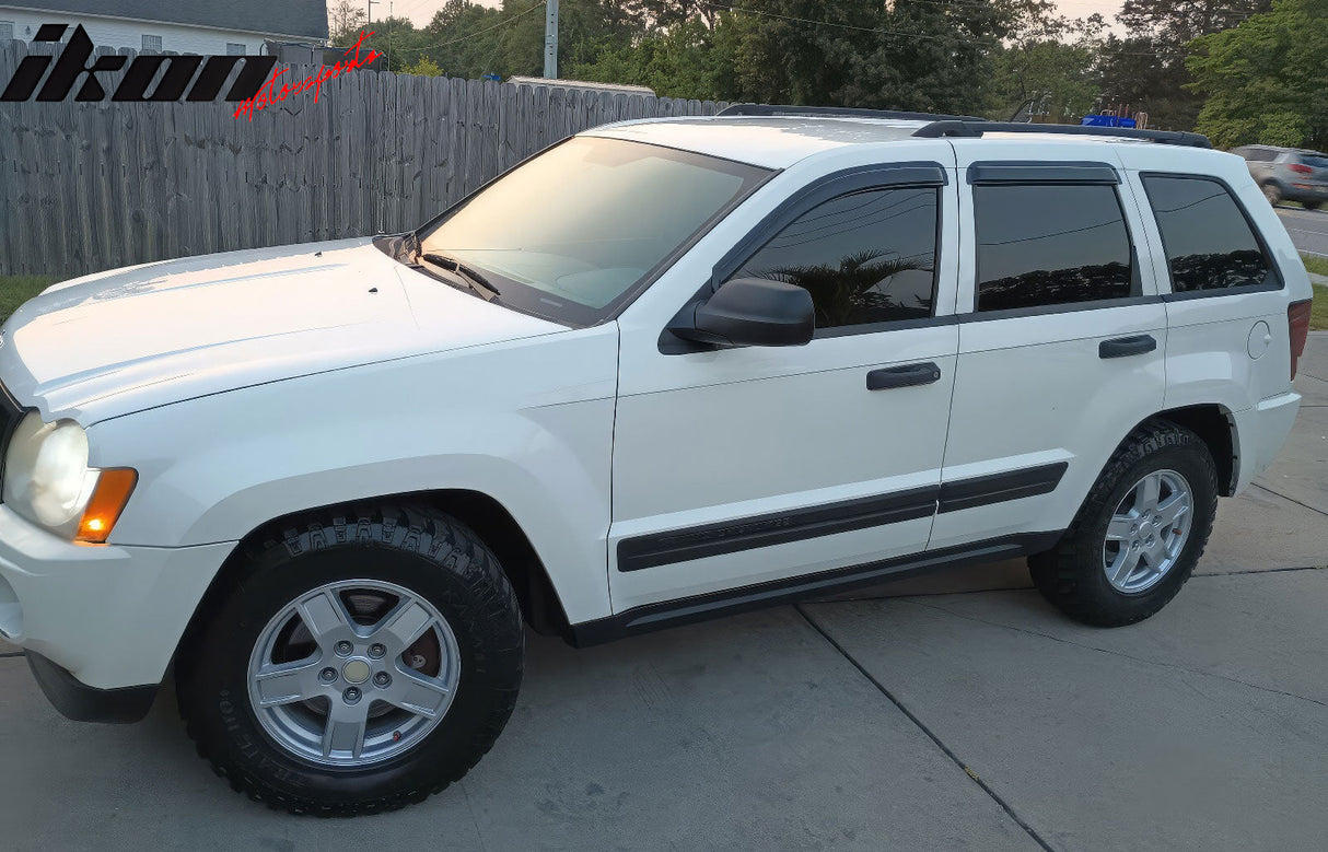 2005-2010 Jeep Grand Cherokee Slim Smoke Tinted Visor Windows Acrylic