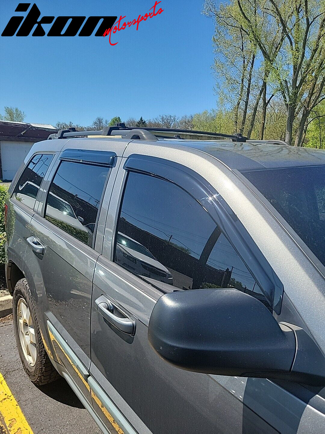 2005-2010 Jeep Grand Cherokee Slim Smoke Tinted Visor Windows Acrylic