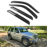 2002-2007 Jeep Liberty Visor Window Rain Guard KJ Tape on Acrylic 4PC