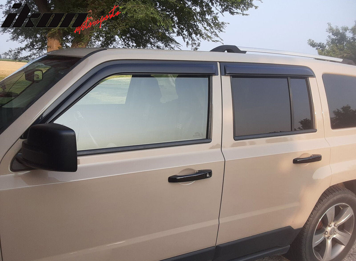 2007-2018 Jeep Patriot Tape on Visor Window Rain Guard Acrylic 4PC