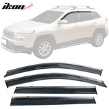 2014-2023 Jeep Cherokee Tape On Smoke w/ Chrome Trim Window Visors PC