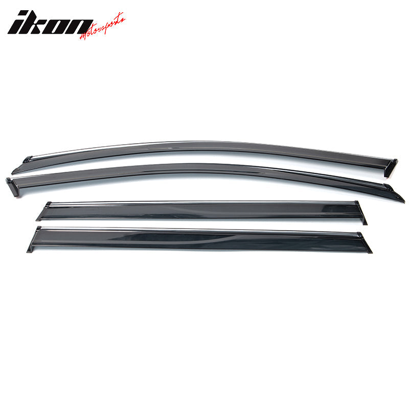 2014-2023 Jeep Cherokee Tape On Smoke w/ Chrome Trim Window Visors PC