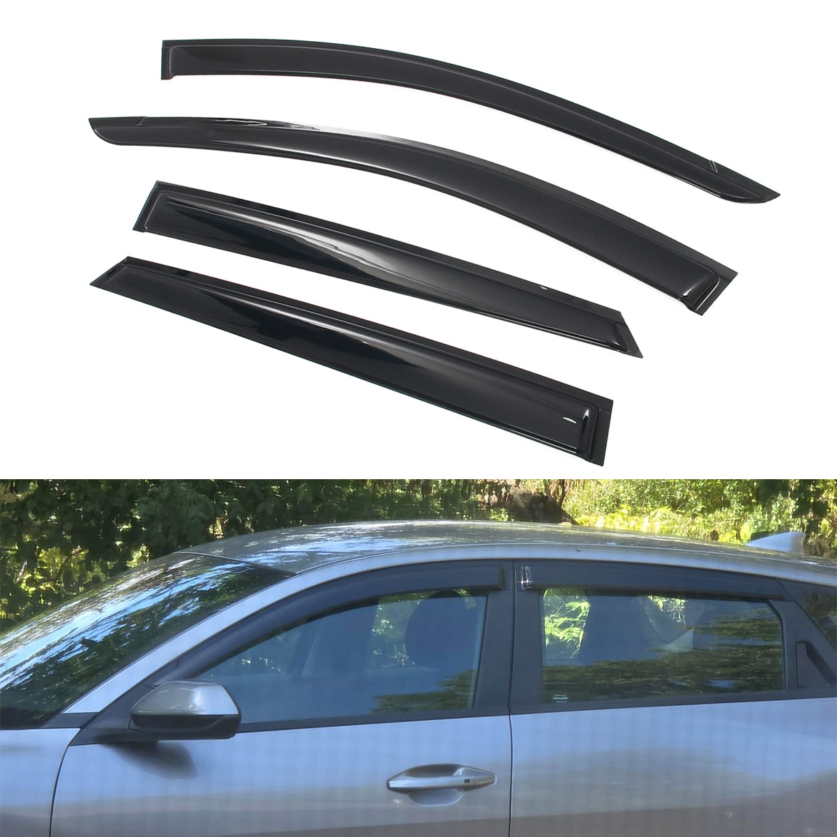 Side Window Visors for Kia K4 2025-2026 Smoke Vent Rain Sun Guards Acrylic