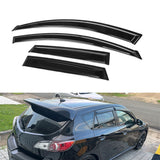 2010-2013 Mazda 3 Hatchback Window Visors 4Pc Set Acrylic