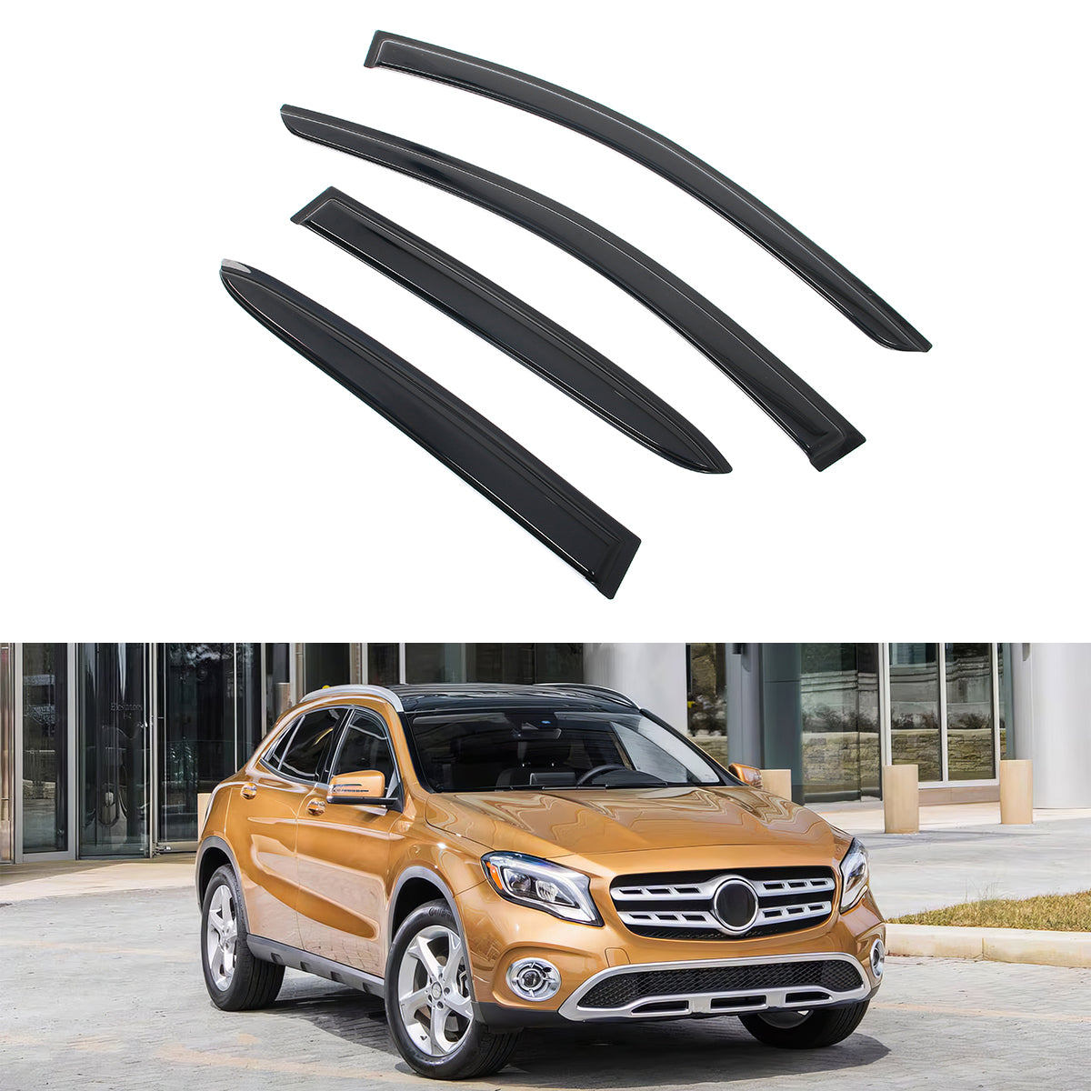 Window Visors Rain Guards for Benz X156 GLA-Class 2015-2020 Smoke Acrylic