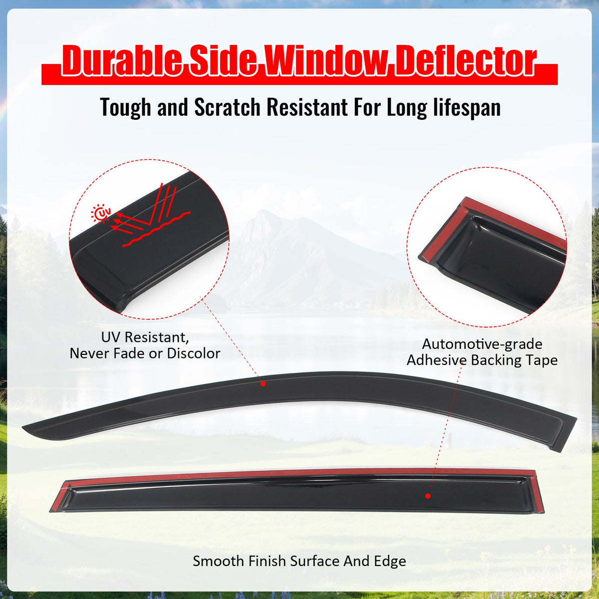2025-2026 Mazda CX-70 & 2024-2026 CX-90 Tape-on Window Visors Sun Shades Vent Rain Guards Deflectors Acrylic Smoke/Tinted 4PCS