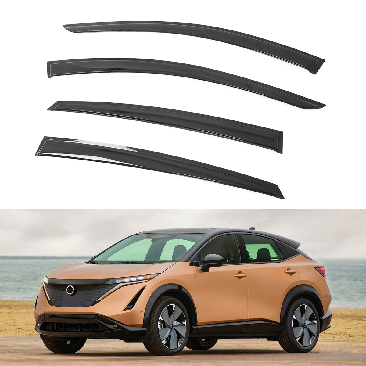 Window Visors Vent Rain Sun Guards for Nissan ARIYA 2023-2025 Acrylic
