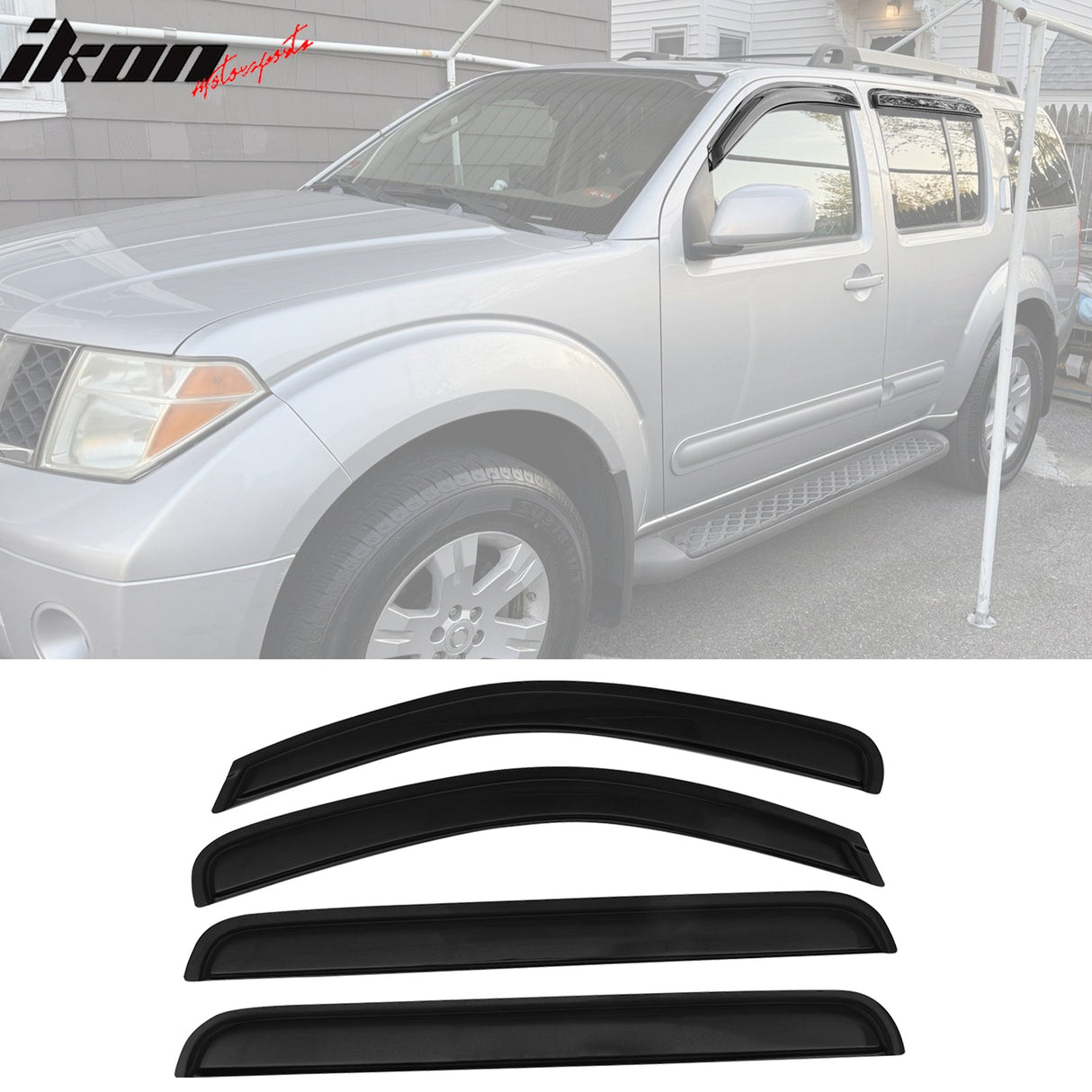 2005-2012 Nissan Pathfinder Smoke Tinted Visor Windows Rains Guards Ac