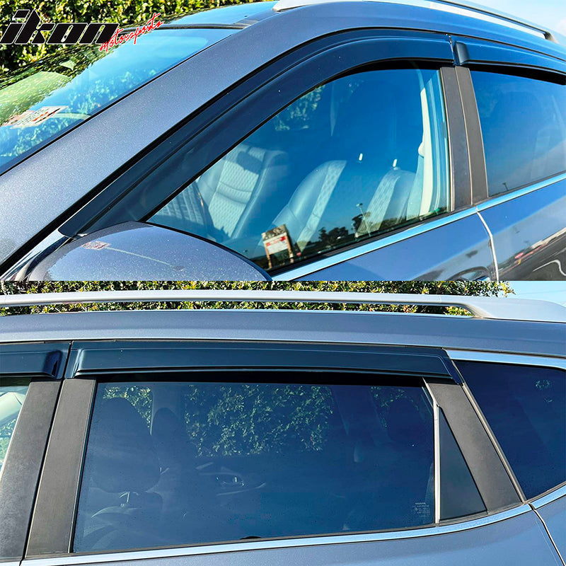 2014-2020 Nissan Rogue Slim Style Smoke Tinted Window Visors Acrylic