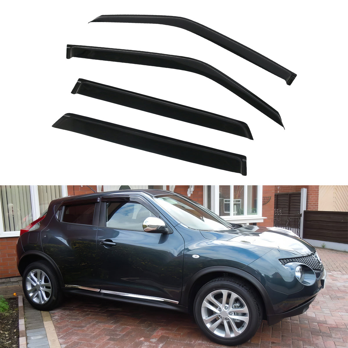 Window Visors Set for Nissan Juke 2011-2017 4Pc Acrylic