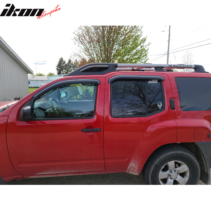 2005-2016 Nissan Xterra Tape On Smoke Tinted Visor Windows Acrylic