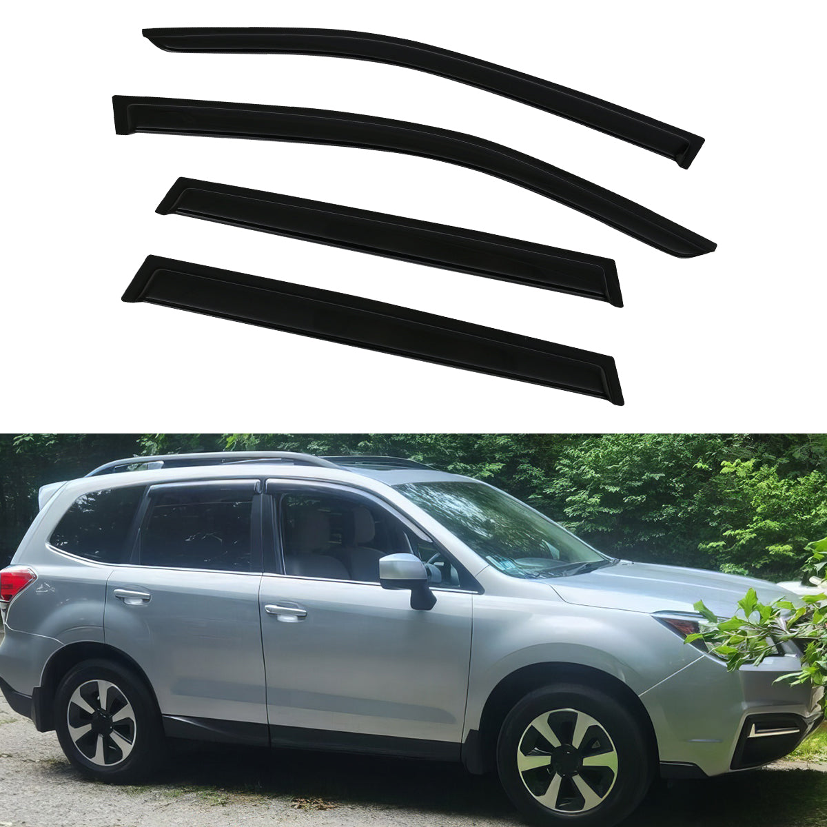 2014-2018 Subaru Forester Slim Style Smoke Tinted Window Visor Acrylic