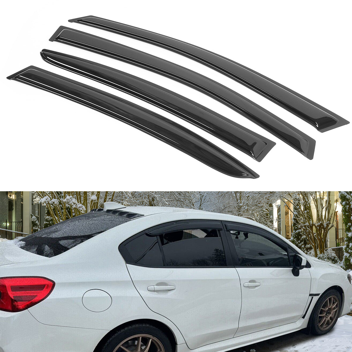 Window Visors for Subaru Impreza 2012-2016 Slim Style Smoke Tinted 4PC