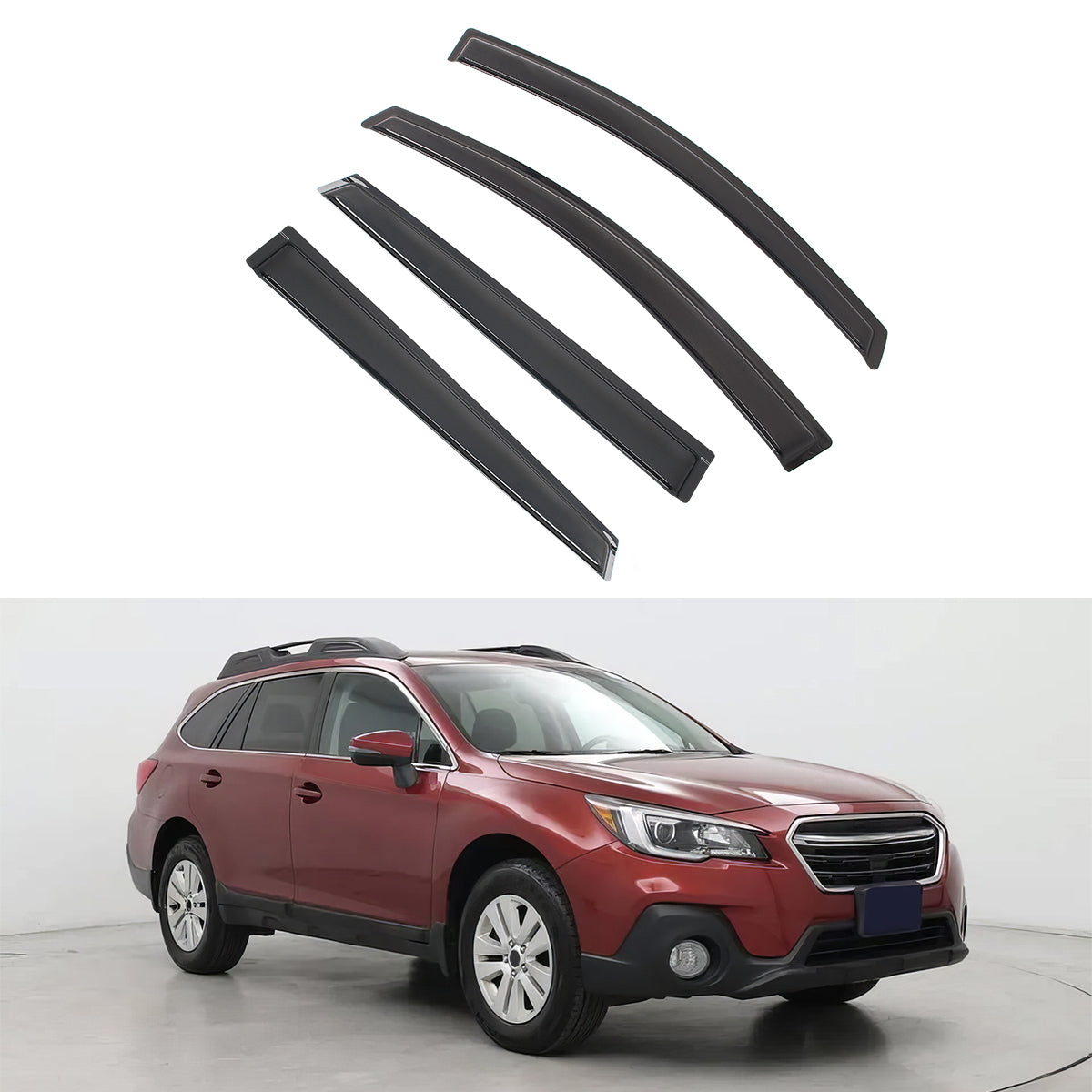 Window Visors Vent Rain Guards for Subaru Outback 2015-2019 Smoke Acrylic