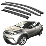Window Visor for Toyota CHR 2017-2022 Black Chrome Trim 4PCS Polycarbonate