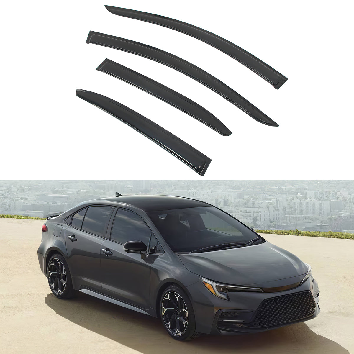 Smoke Window Visors for Toyota Corolla Sedan 2020-2025 Vent Guards Acrylic