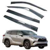 2020-2024 Toyota Highlander PC Side Window Visors w/ Chrome Trim 4PCS