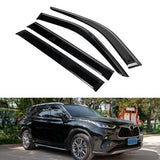 2020-2024 Toyota Highlander PC Side Window Visors w/ Chrome Trim 4PCS