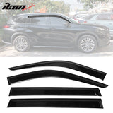 2020-2024 Toyota Highlander PC Side Window Visors w/ Chrome Trim 4PCS