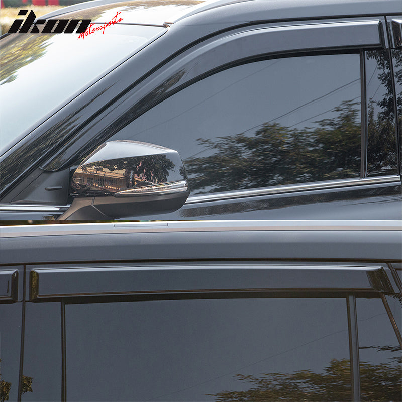 2020-2024 Toyota Highlander PC Side Window Visors w/ Chrome Trim 4PCS