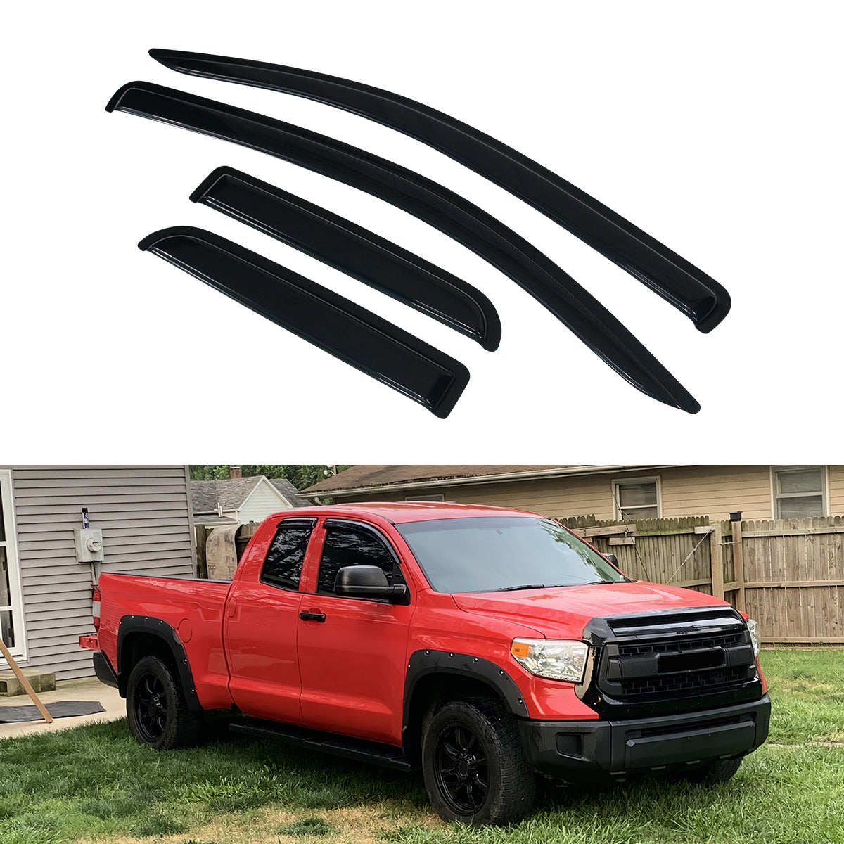 Window Visors Set for Toyota Tundra Double Cab 2007-2021 Acrylic