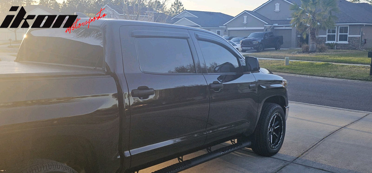 2007-2021 Toyota Tundra Crewmax Cab Tape On Smoke Tinted Visor Windows